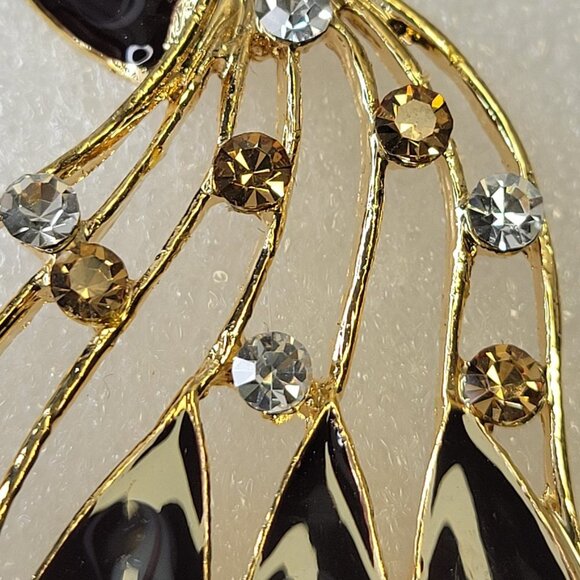 Black Peacock with Crystal Earrings - Picture 8 of 15